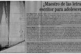 ¿Maestro de las letras o escritor para adolescentes?.