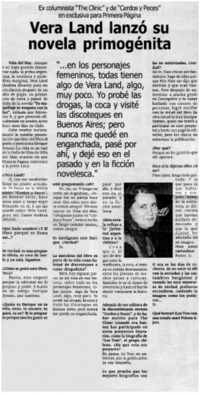 Vera Land lanzó su novela primogénita [entrevistas]