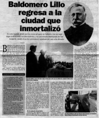 Baldomero Lillo regresa a la ciudad que inmortalizó
