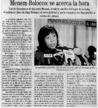 Menem-Bolocco : se acerca la hora