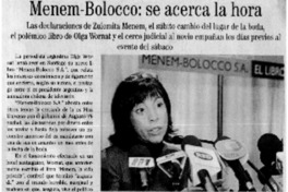 Menem-Bolocco : se acerca la hora