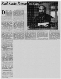 Raúl Zurita Premio Nacional.