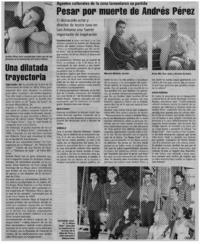 Pesar por muerte de Andrés Pérez.