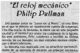 "El Reloj mecánico" Philip Pullman