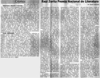 Raúl Zurita premio Nacional de Literatura