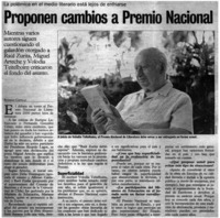 Proponen cambios a Premio Nacional [entrevistas]