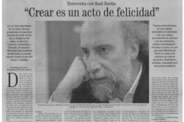 Crear es un acto de felicidad" [entrevistas]