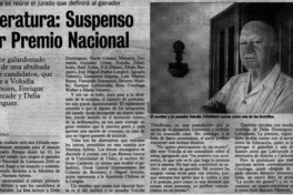 Literatura: suspenso por Premio Nacional
