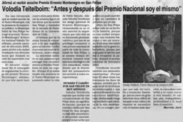 Volodia Teitelboim : "Antes y después del Premio Nacional soy el mismo"