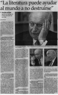 "La literatura puede ayudar al mundo a no destruirse" [entrevistas]