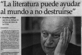 "La literatura puede ayudar al mundo a no destruirse" [entrevistas]