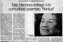 Ester Mendoza entregó a la comunidad poemario "Plenitud".