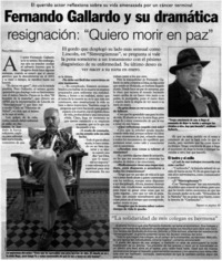 Fernando Gallardo y su dramática resignación : "Quiero morir en paz" [entrevistas]