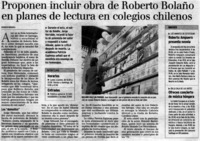 Proponen incluir obra de Roberto Bolaño en planes de lectura en colegios chilenos