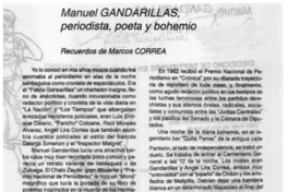 Manuel Gandarillas, periodista, poeta y bohemio