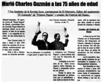 Murió Charles Guzmán a los 75 años de edad