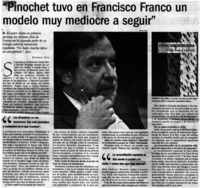 "Pinochet tuvo en Francisco Franco un modelo muy mediocre a seguir"