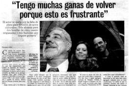 Tengo muchas ganas de volver porque esto es frustrante" [entrevistas]