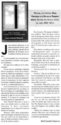 Rosa Cruchaga o el eco de la transparencia