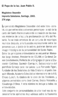 El Papa de la luz, Juan pablo II