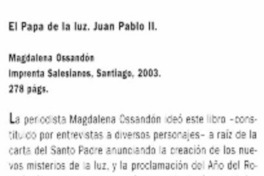 El Papa de la luz, Juan pablo II