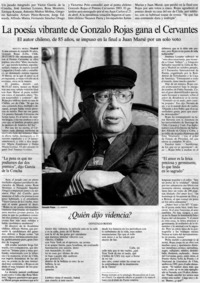 La poesía vibrante de Gonzalo Rojas gana el Cervantes.