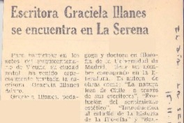Escritora Graciela Illanes se encuentra en La Serena