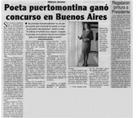 Poeta puertomontina ganó concurso en Buenos Aires [entrevistas]
