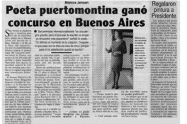 Poeta puertomontina ganó concurso en Buenos Aires [entrevistas]