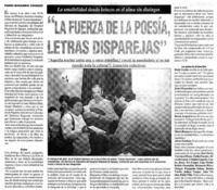 La fuerza de la poesía, letras disparejas