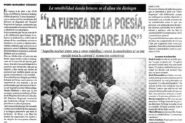 La fuerza de la poesía, letras disparejas