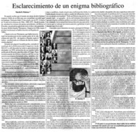 Esclarecimiento de un enigma bibliográfico