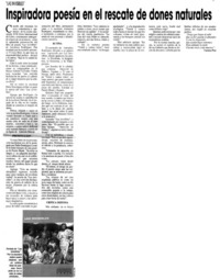 Inspiradora poesía en el rescate de dones naturales