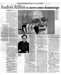 Andrés Rillón se atreve como dramaturgo [entrevistas]