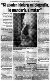 Si alguien hiciera mi biografía, lo mandaría a matar" [entrevistas]