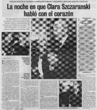 La noche en que Clara Szczaranski habló con el corazón