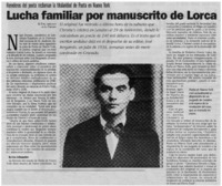 Lucha familiar por manscrito de Lorca.