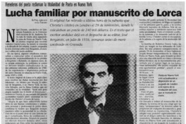 Lucha familiar por manscrito de Lorca.