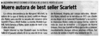 Muere autora de best seller Scarlett.