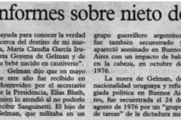 Poeta pide informes sobre nieto desaparecido.