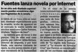 Fuentes lanza novela por internet.