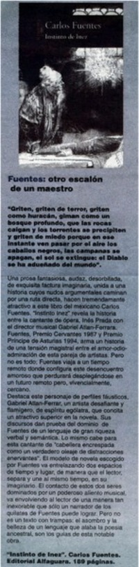 Fuentes: otro escalón de un maestro