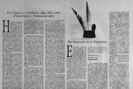 Los ciegos y el elefante: Algo más sobre psicoterapia y farmacoterapia