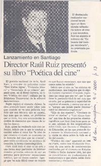 Director Raúl Ruiz presentó su libro "Poética del cine"