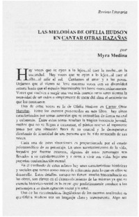 Las melodías de Ofelia Hudson en Cantar otras hazañas