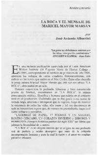 La roca y el mensaje de Maricel Mayor Marsán