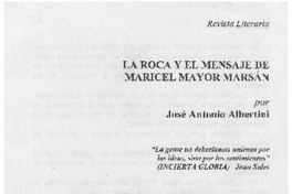 La roca y el mensaje de Maricel Mayor Marsán