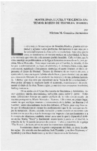 Hostilidad, lucha y violencia en, Temor rojizo de Teonilda Madera