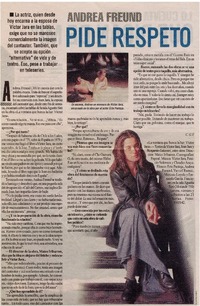 Andrea Freud pide respeto [entrevistas]