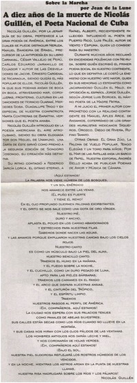 A diez años de la muerte de Nicolás Guillén, el Poeta Nacional de Cuba